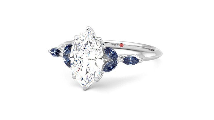 Taylor & Hart Tamora Marquise Engagement Ring 360 degree image 26