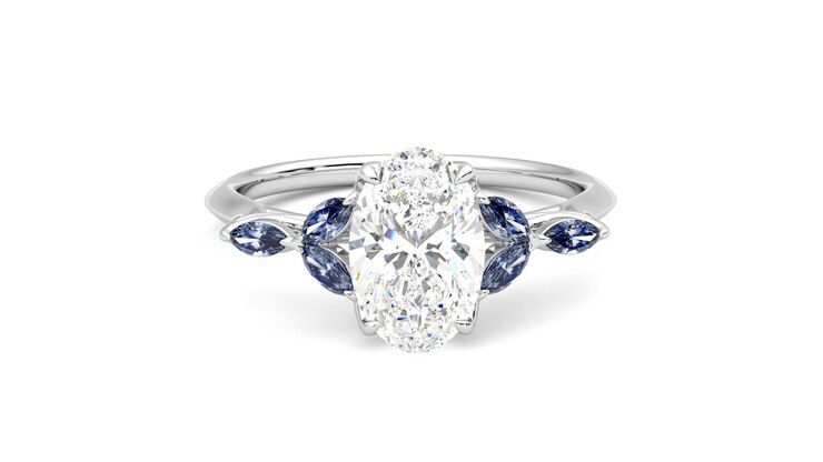 Taylor & Hart Tamora Oval Engagement Ring 360 degree image 1