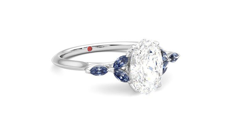 Taylor & Hart Tamora Oval Engagement Ring 360 degree image 5