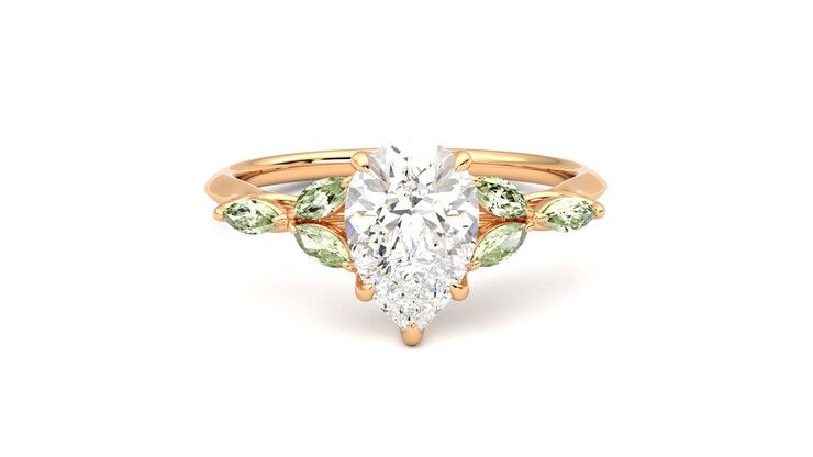 Taylor & Hart Tamora Pear Engagement Ring 360 degree image 1