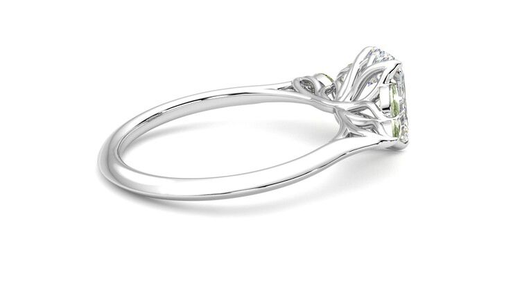 Taylor & Hart Tamora Emerald Engagement Ring 360 degree image 11