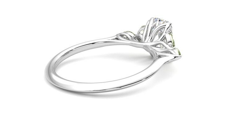 Taylor & Hart Tamora Emerald Engagement Ring 360 degree image 12