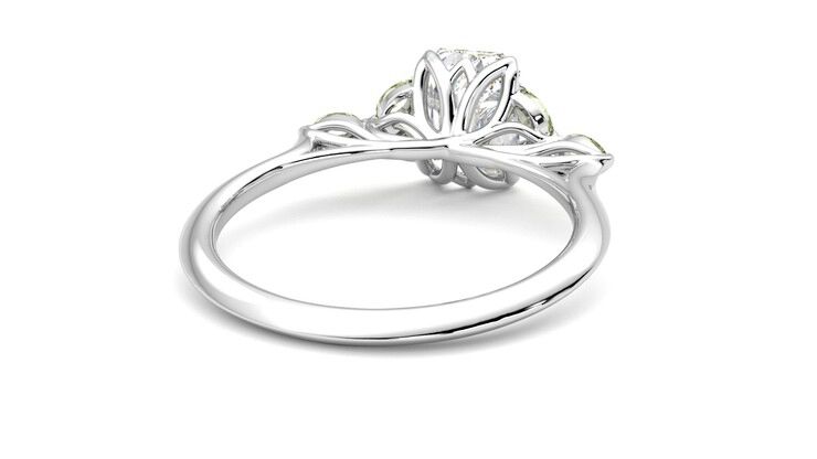 Taylor & Hart Tamora Emerald Engagement Ring 360 degree image 14