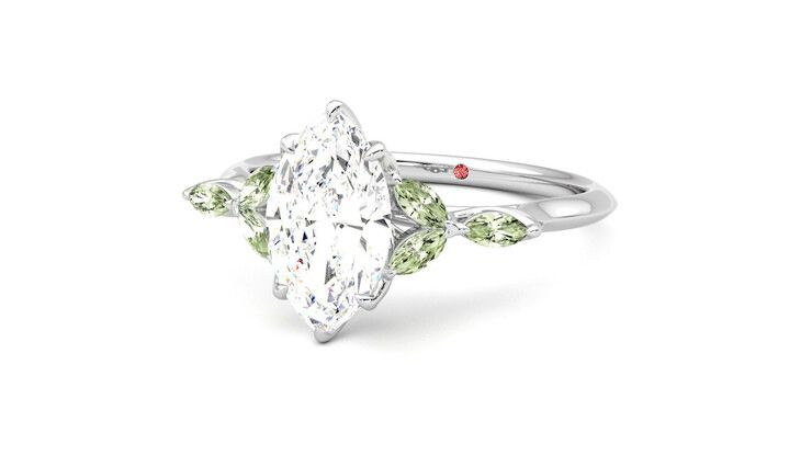 Taylor & Hart Tamora Marquise Engagement Ring 360 degree image 26