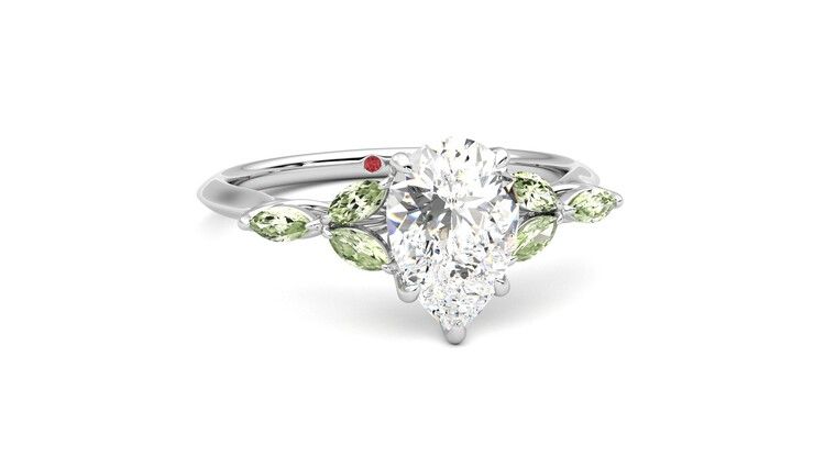 Taylor & Hart Tamora Pear Engagement Ring 360 degree image 3