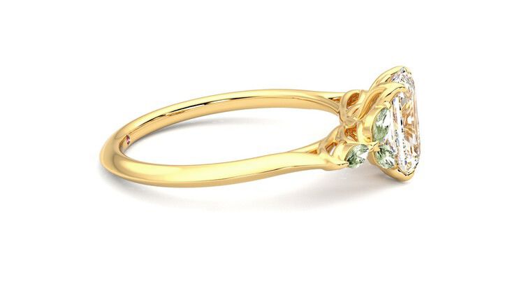 Taylor & Hart Tamora Emerald Engagement Ring 360 degree image 9