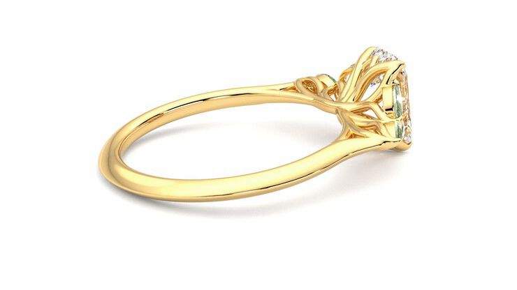 Taylor & Hart Tamora Emerald Engagement Ring 360 degree image 11