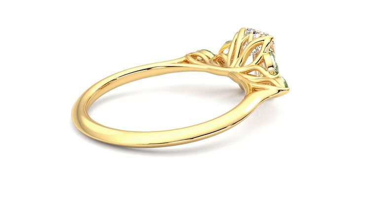 Taylor & Hart Tamora Emerald Engagement Ring 360 degree image 12