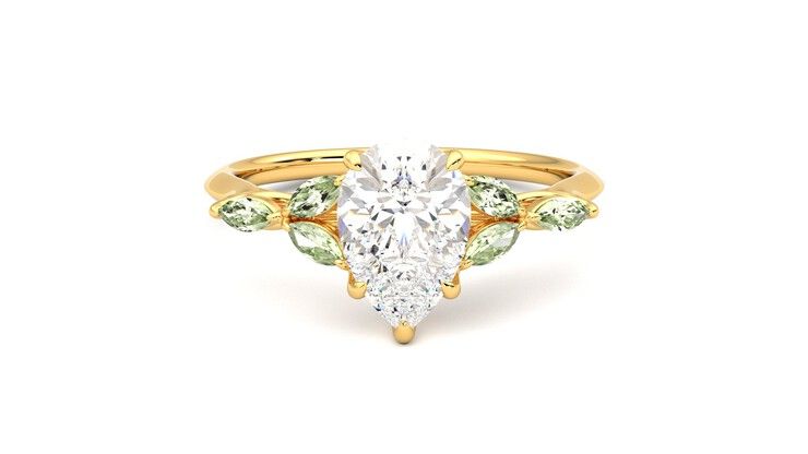 Taylor & Hart Tamora Pear Engagement Ring 360 degree image 0