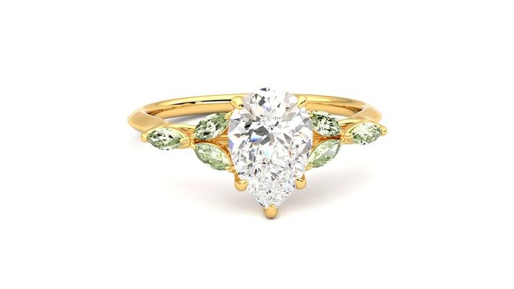 Taylor & Hart Tamora Pear Engagement Ring 360 degree image 2