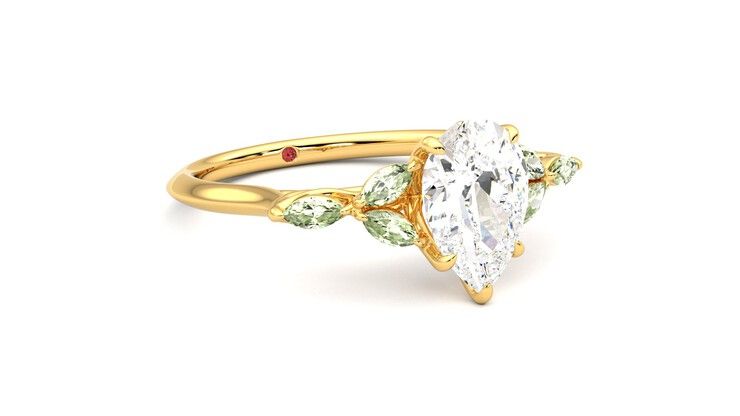 Taylor & Hart Tamora Pear Engagement Ring 360 degree image 5