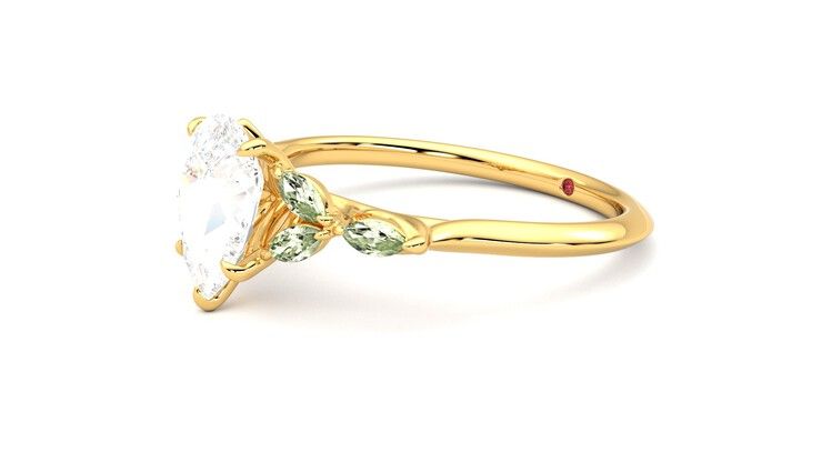 Taylor & Hart Tamora Pear Engagement Ring 360 degree image 23
