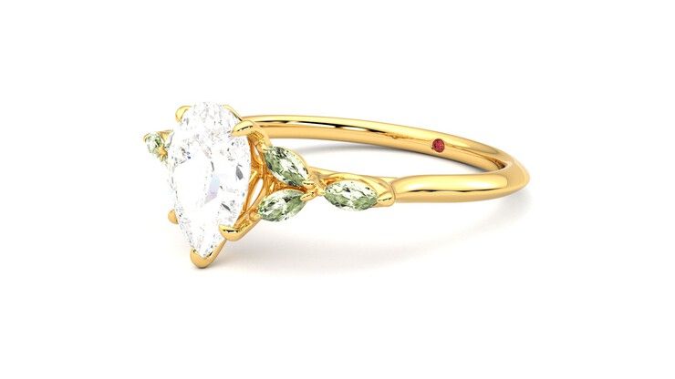 Taylor & Hart Tamora Pear Engagement Ring 360 degree image 24