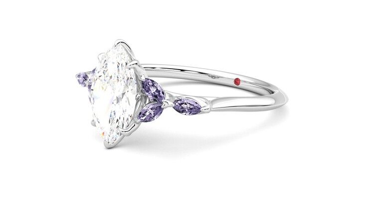 Taylor & Hart Tamora Marquise Engagement Ring 360 degree image 24