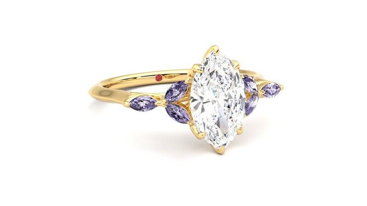 Taylor & Hart Tamora Marquise Engagement Ring 360 degree image 4