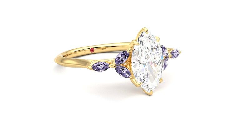 Taylor & Hart Tamora Marquise Engagement Ring 360 degree image 5