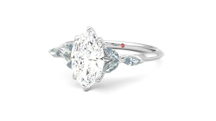 Taylor & Hart Tamora Marquise Engagement Ring 360 degree image 26