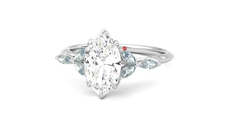 Taylor & Hart Tamora Marquise Engagement Ring 360 degree image 27