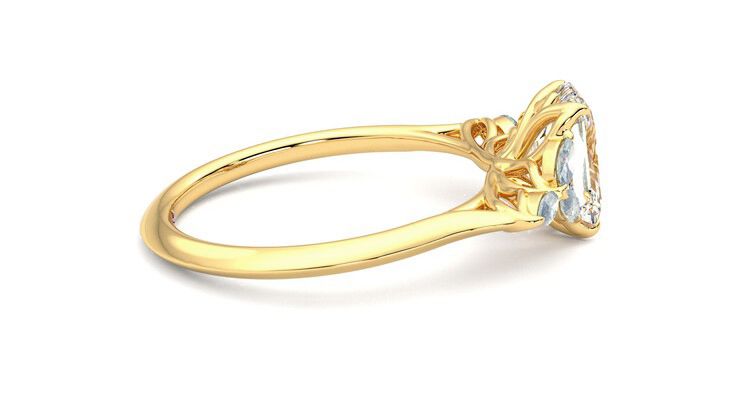 Taylor & Hart Tamora Emerald Engagement Ring 360 degree image 10