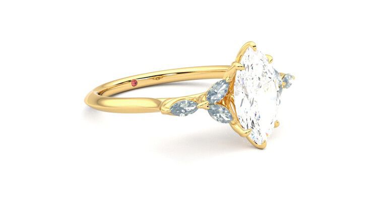 Taylor & Hart Tamora Marquise Engagement Ring 360 degree image 6