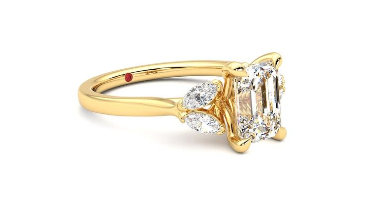 Taylor & Hart Thia Emerald Engagement Ring 360 degree image 6