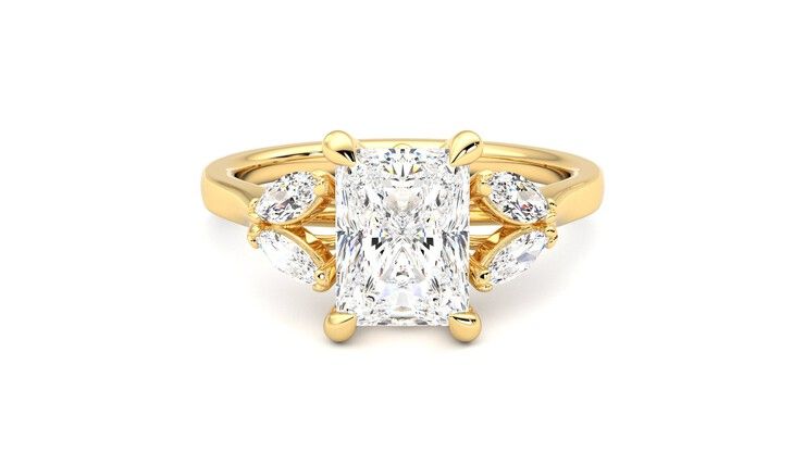 Taylor & Hart Thia Radiant Engagement Ring 360 degree image 0