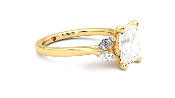 Taylor & Hart Thia Radiant Engagement Ring 360 degree image 7