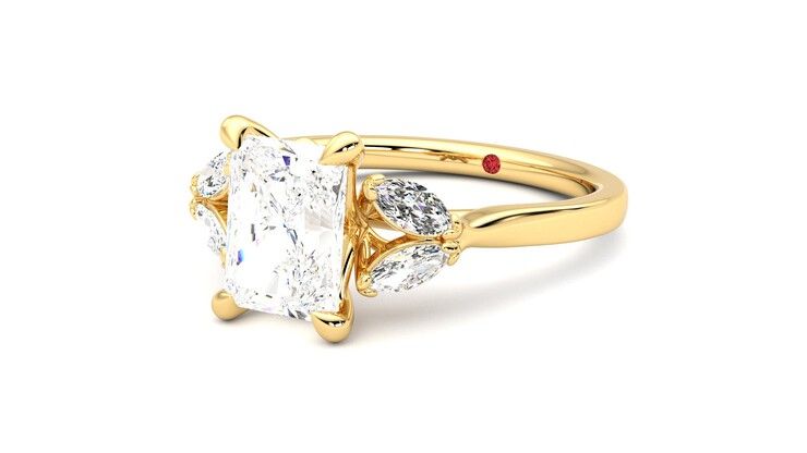 Taylor & Hart Thia Radiant Engagement Ring 360 degree image 25