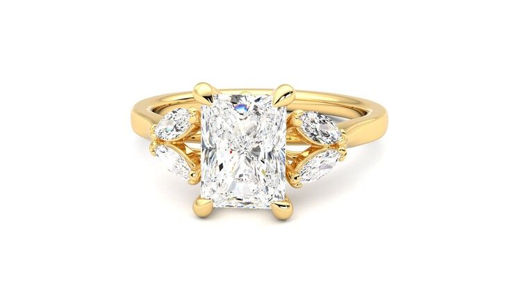 Taylor & Hart Thia Radiant Engagement Ring 360 degree image 28