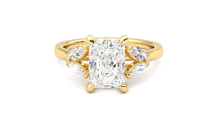 Taylor & Hart Thia Radiant Engagement Ring 360 degree image 29