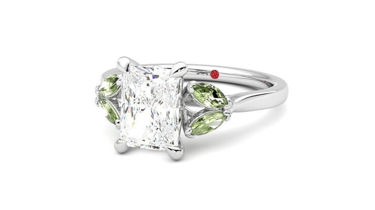 Taylor & Hart Thia Radiant Engagement Ring 360 degree image 26