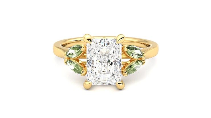 Taylor & Hart Thia Radiant Engagement Ring 360 degree image 29