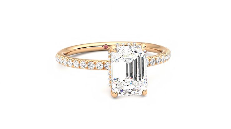 Taylor & Hart Thyme Emerald Engagement Ring 360 degree image 3