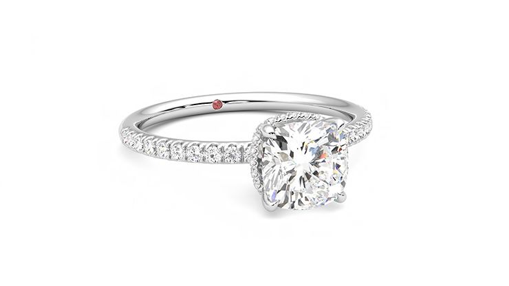Taylor & Hart Thyme Cushion Engagement Ring 360 degree image 4