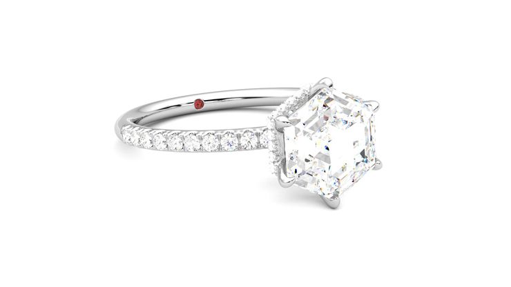 Taylor & Hart Thyme Hexagonal Engagement Ring 360 degree image 5