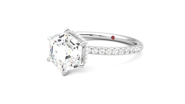 Taylor & Hart Thyme Hexagonal Engagement Ring 360 degree image 25