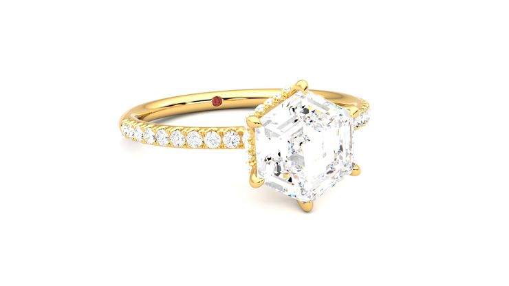 Taylor & Hart Thyme Hexagonal Engagement Ring 360 degree image 3