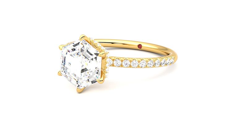 Taylor & Hart Thyme Hexagonal Engagement Ring 360 degree image 25