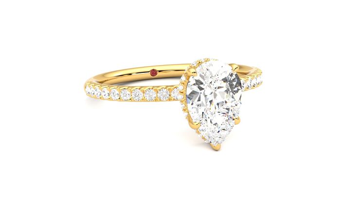 Taylor & Hart Thyme Pear Engagement Ring 360 degree image 4