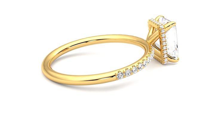 Taylor & Hart Thyme Radiant Engagement Ring 360 degree image 10