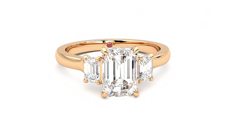 Taylor & Hart Trinity Emerald Engagement Ring 360 degree image 2