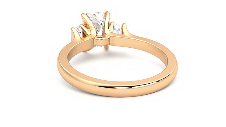 Taylor & Hart Trinity Emerald Engagement Ring 360 degree image 16