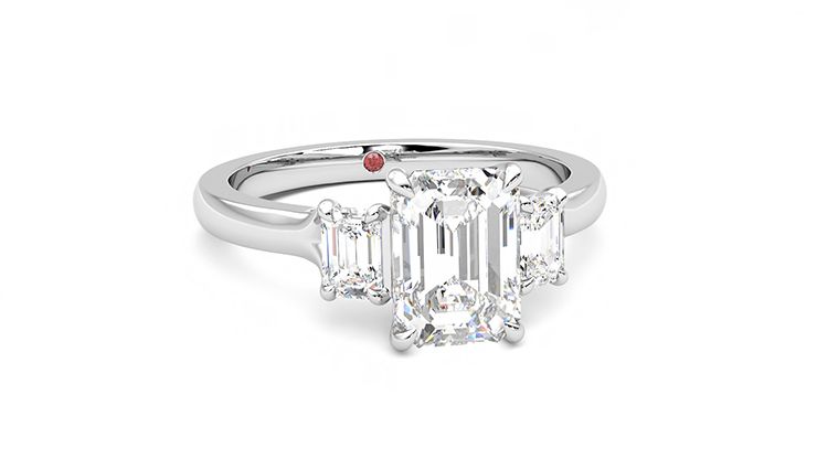 Taylor & Hart Trinity Emerald Engagement Ring 360 degree image 3