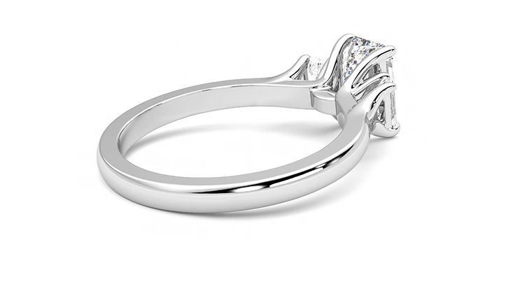 Taylor & Hart Trinity Emerald Engagement Ring 360 degree image 12