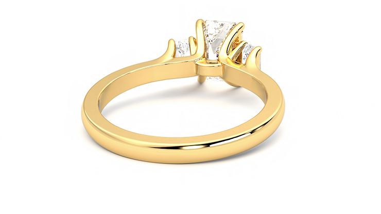 Taylor & Hart Trinity Emerald Engagement Ring 360 degree image 14
