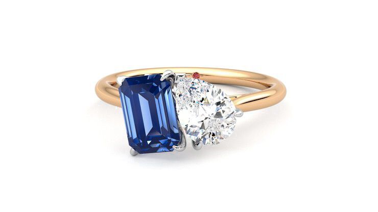 Taylor & Hart Turelle Pear Engagement Ring 360 degree image 28