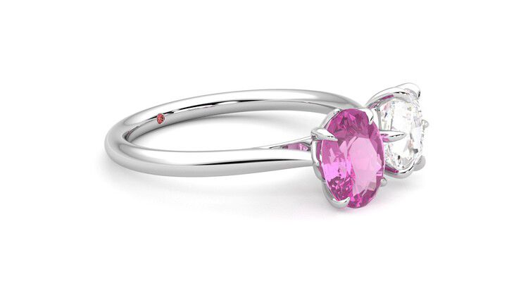 Taylor & Hart Turelle Hexagonal Engagement Ring 360 degree image 7