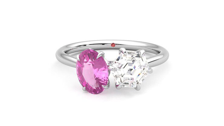 Taylor & Hart Turelle Hexagonal Engagement Ring 360 degree image 29
