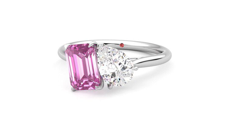 Taylor & Hart Turelle Pear Engagement Ring 360 degree image 27