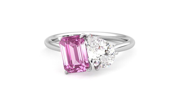 Taylor & Hart Turelle Pear Engagement Ring 360 degree image 29